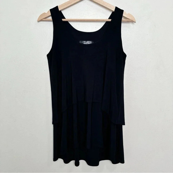 Sympli Womens 6 Tiered Black  Tank Relax Essential Top - Picture 3 of 12